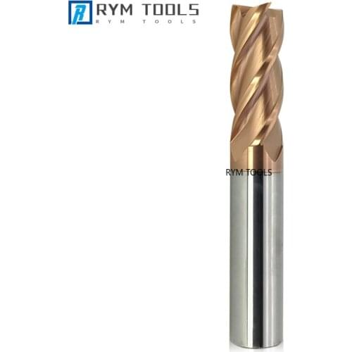 Hrc55 Solid Carbide Flat End Mills 1 2 3 6 10 12mm 4 Flutes Cnc Tools TiSiN Coating Tungsten Milling Cutter for Metal or Steel