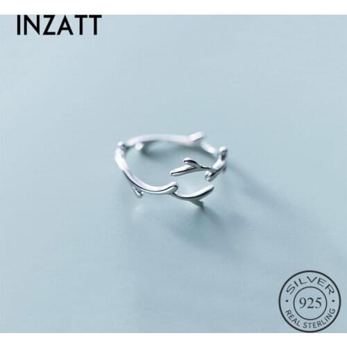 INZATT Real 925 Sterling Silver Irregular Branches Adjustable Ring For Fashion Woman Party Fine Jewelry Cute Accessories GIFT