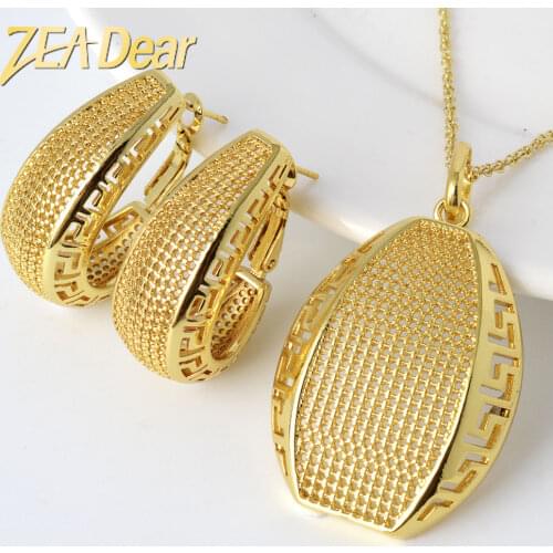 ZEADear Jewelry Set Classic Copper Hot Selling Earrings Pendent Necklace For Women Girl Romantic Sets For Daily Wear Party Gift