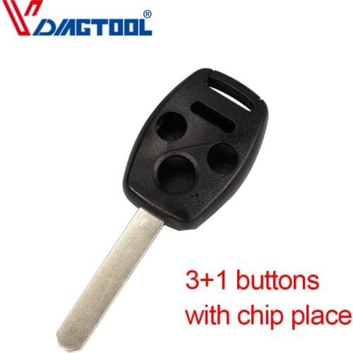 Vdiagtool 3+1 Button Remote Key Shell With Chip Place Fob Cover Fit For Honda Accord Civic Crv Pilot Jazz/Crv Odyssey Key Shell