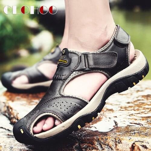 Leather Sandals Summer Outdoor Sports Shoes Sandalias Hombre Chaussure Homme
