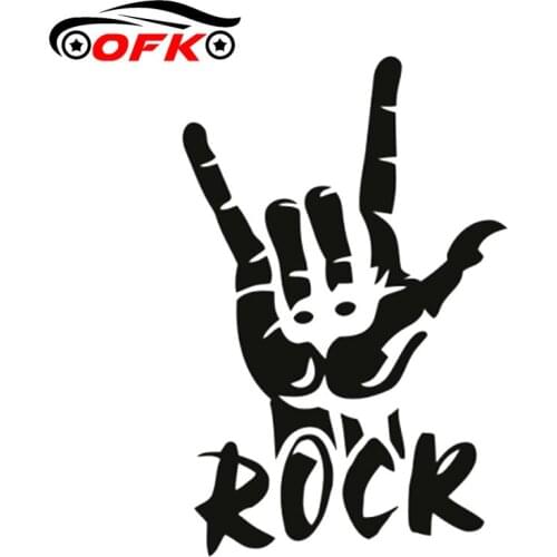Creative Stickers Rock Finger Funny Car Sticker Auto Motorcycles Decals Waterproof Sunscreen Accessories Vinyl,23cm*15cm