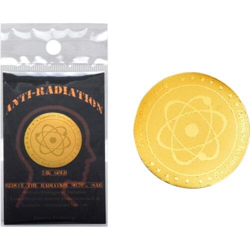 2020 Newest 5pcs/lot Round Golden Anti-radiation Chip Shield Keep Health Against EMR/EMP