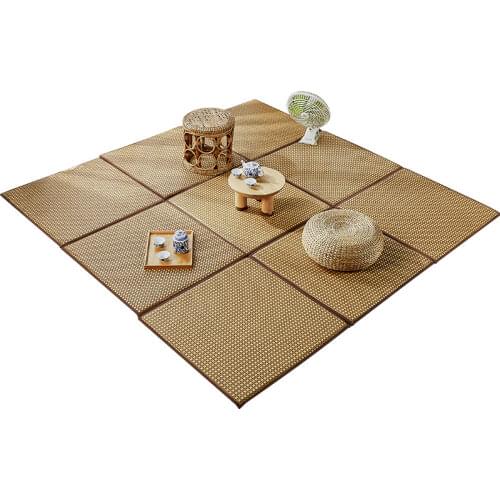 Japanese Style Summer Carpet Rattan Floating Window Mat Children Crawling Tatami Rug For Living Room Bedroom