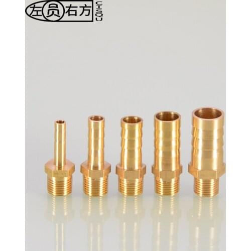 M1/8 M1/4 Copper pagoda 4/6/8/10/12/14/16/19 External thread Gas nozzle Pneumatic hose connector Leather insert bamboo green