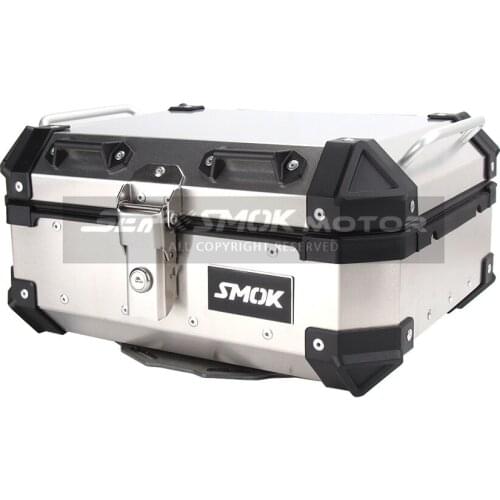 Motorcycle Modified Aluminum Alloy Tail Box 28L Waterproof Anti-Collision Universal Rear Box Scooter Mounting Strip Base