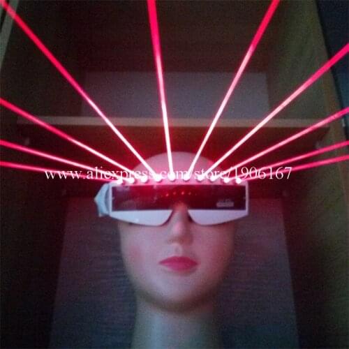 Fashion Red Laser Glasses With 10pcs Red Lasers Luminous Eyewear Party Night Club KTV Bar Stage Show Laserman Glasses
