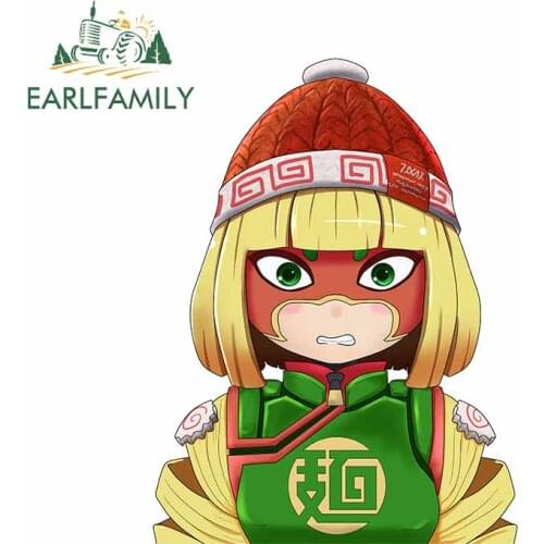 EARLFAMILY 13cm x 9.9cm For Min Min ARMS Personality Creative Car Stickers Scratch-Proof Decal Anime Waterproof Decoration