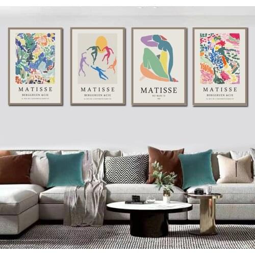 Henri Matisse Abstract Leaf Retro Wall Art Canvas Painting Nordic Posters And Prints Vintage Wall Pictures For Living Room Decor
