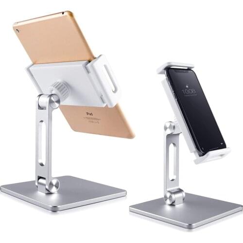 Desk Phone Stand Aluminum Desktop Tablet Holder Dock For iPad Air iPhone Pro Mini Samsung Xiaomi Kindle Huawei Height Adjustable