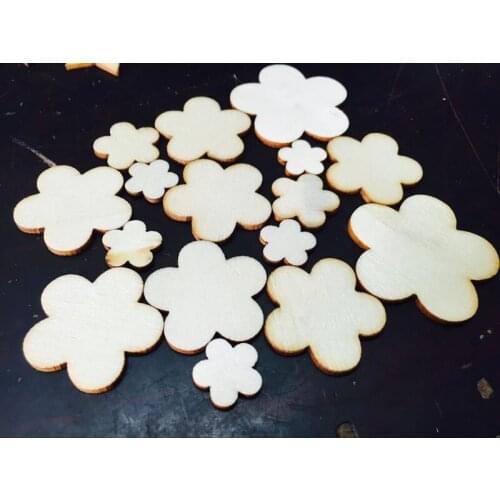 New Arrival 100Pcs Wooden MDF The plum blossom Art Crafts DIY Embellishments Decoration Wood Craft DIY wall decoration