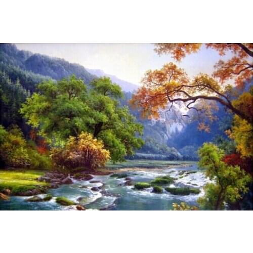 NEW Counted Cross Stitch Kits Needlework Embroidery - 14 ct Aida DMC Color DIY Arts Home Decor -Forest New