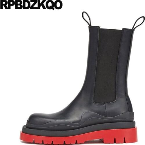 Flatform Lace Up Wedge Muffin Shoes Platform Casual Black Genuine Leather High Heel Ankle Round Toe Women Boots Winter 2021