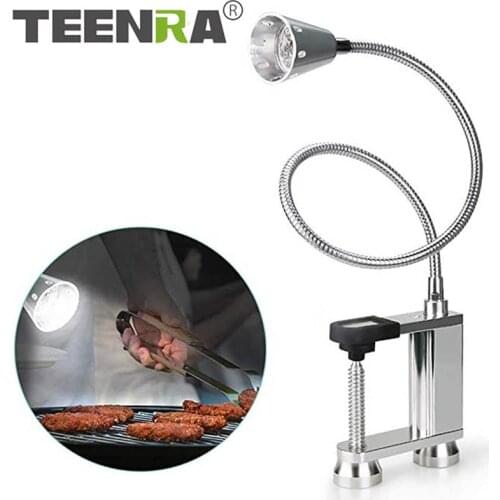 TEENRA BBQ Led Grill Light Adjustable Flex 360 Degree Safety Use Barbecue Grill Light Magnetic Base Super-bright Outdoor Tools