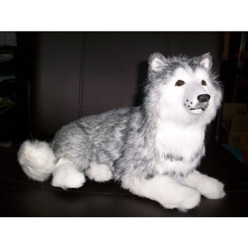 Simulation husky toy about 31x19x17cm husky toy hard model,polyethylene & furs handicraft, home decoration, Christmas gift t4434