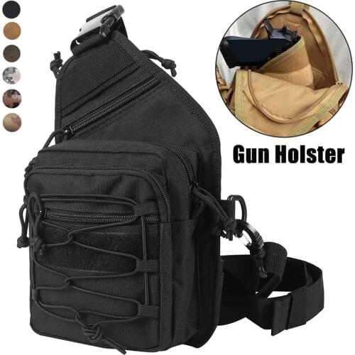 Tactical Sling Waist Bag Gun Holster Military Shoulder Bag Hiking Camping Daypack Outdoor Hunting Chest Pack Army Backpack