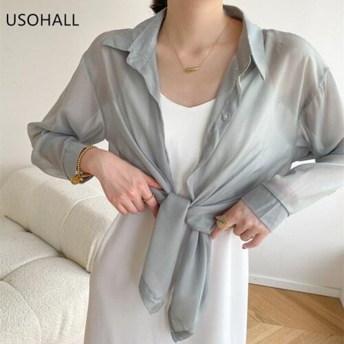 USOHALL Collar Blouses