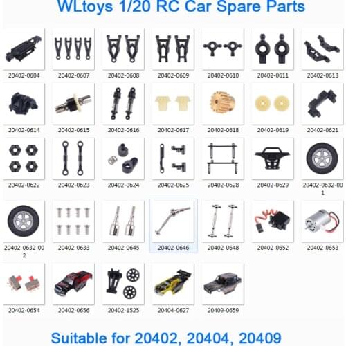 Wltoys RC Car Spare Parts 20402 20404 20409 RC Car Parts Accessories