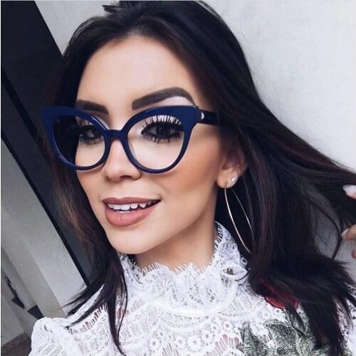 Women glasses frame ladies round prescription glasses frames 2019 high quality cat far vision diopter reading glasses with boxNX
