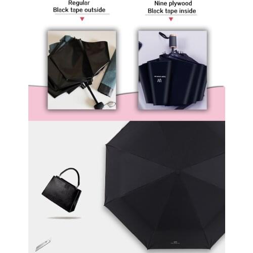 Anti-UV nine-in-one umbrella Umbrella windproof and durable 3 folding sunscreen umbrella portable sunscreen female parasol