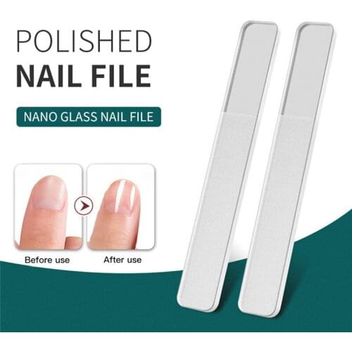 1Pc Nailfile Professional Nano Glass Nail File Transparent Sanding Polishing Grinding Nail Art Manicure Nail Tools Nail Buff