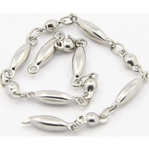 10m Soldered 304 Stainless Steel Link Chain Decorative Ball Bead Chain with Oval Connector for Jewelry Making DIY Bracelet 2.5mm