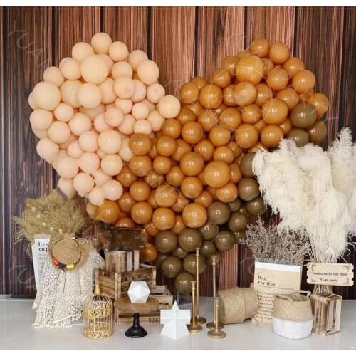 100/40/30pcs 18/10/5inch Coffee khaki apricot Balloons happy birthday Decoration Balloons Arch Party Supplies
