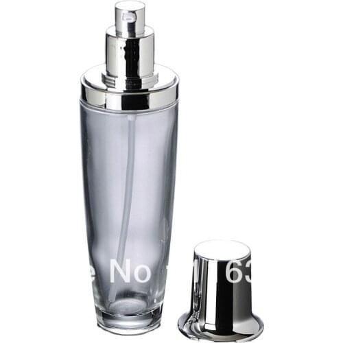 120ml transparent glass lotion bottle with silver pump for Cosmetic Packaging