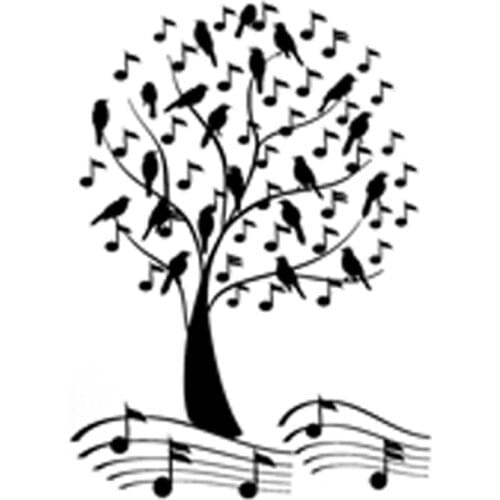 13.3CM*18.4CM Beautiful Musical Bird And Tree Car Sticker Vinyl Decor Silhouette S9-0728