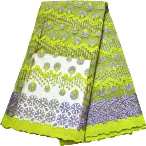 2020 High Quality 5 Yards Polyester African Lace Fabric With Stones