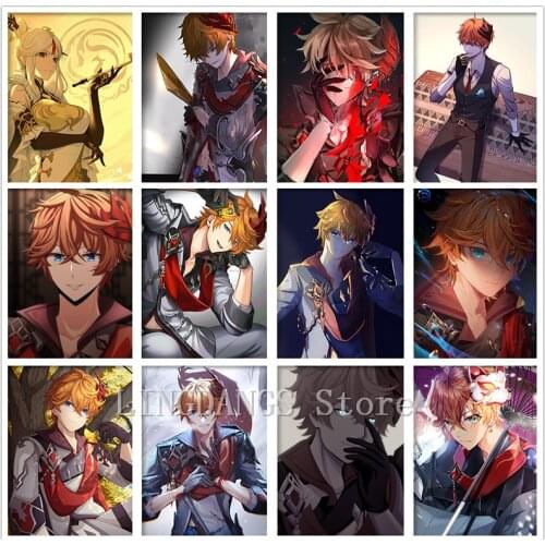5D DIY Diamond Painting Cosplay Poster Genshin Impact Cool Game Tartaglia Diamond Mosaic Embroidery Cross Stitch Kits Home Decor