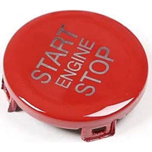 ABS Car Engine Start Stop Switch Button Cover Trim for Alfa Romeo Giulia Stelvio 2017 2018 (Red)