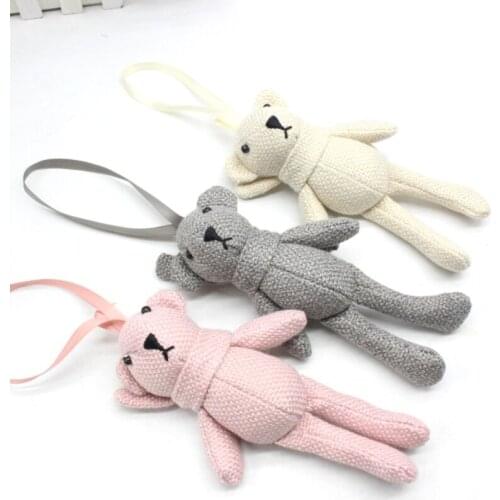 18cm/7inch Mini Joint Stuffed Cartoon Bear Key Chain for Dollhouse Handbag Decors Plush Bear Key Chain Party Favor