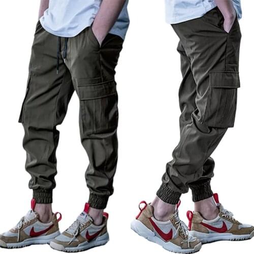Mens Cargo Pants Elastic Multiple Pocket Military Male Trousers Outdoor Joggers Pant Joggers Trousers Fashion Harajuku Men Pants