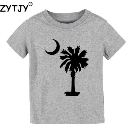 Moon and Palm Print Kids tshirt Boy Girl t shirt For Children Toddler Clothes Funny Tumblr Top Tees CZ-106