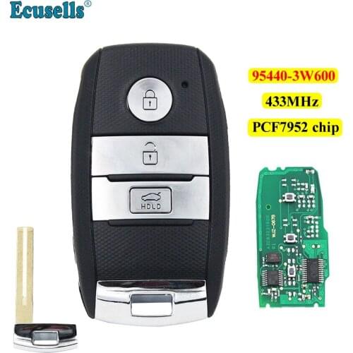 3 buttons keyless remote key fob 433mhz with ID46 PCF7952 chip for KIA K5 Sportage Sorento uncut TOY40 Blade 95440-3W600