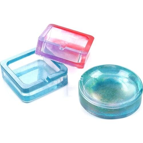 DIY Mold Ashtray Dried Flower Coaster Flexible Silicone Mold Epoxy Resin Making Craft Clay Resin Molds Jewelry Making Accessorie