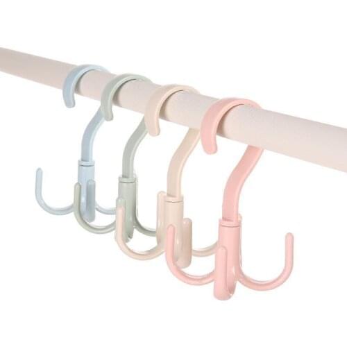 2Pcs Home Storage Rotating Four-Claw Clothes Hanger ABS Material Tie Hat Coat Rack Drying Bag Shoes Hangers