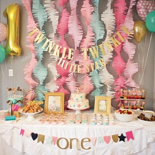 250*15cm Spiral Crinkled Crepe Paper Garland Wrinkled Paper Craft DIY Garland Party Bunting Baby Shower Wedding Decoration