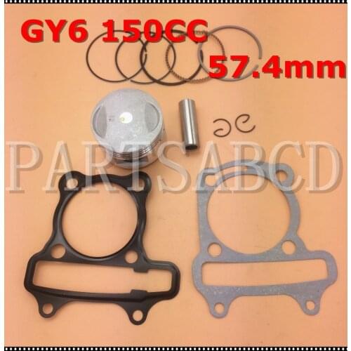 GY6 150CC Piston Ring Set with Cylinder Gaskets For GY6 150CC Hammerhead Go kart