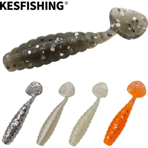KESFISHING Lure Saci 45mm 1.4g 10pcs Fishing Bait Jigging Lure Leurre Souple Edible Isca Artificial PVA Blackbass
