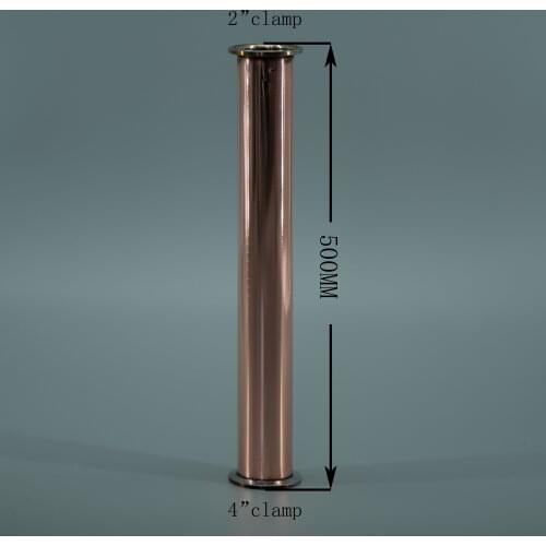 Copper Cone for onion head Tri-clamp Reducer 4" (102mm) OD119x 2"(51mm)OD64 .Length 20"(500mm)Distillation.Dephlegmator, Reflux