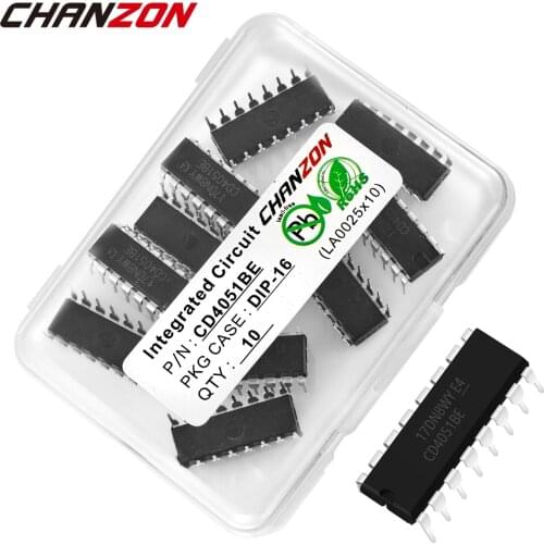 10PCS CD4051BE DIP16 CD4051 CD4051B 4051 DIP-16 IC Chips Integrated Circuit Semiconductor New Original In Stock