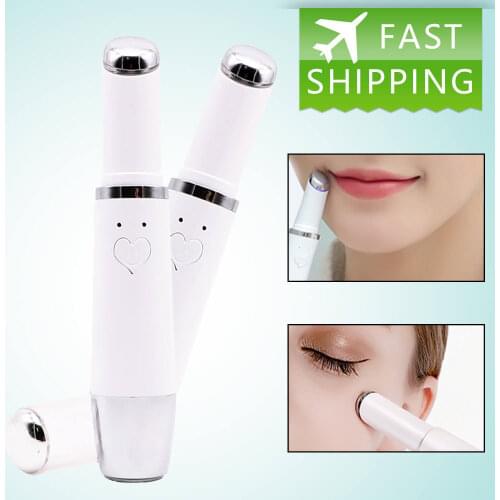 Mini Electric Thermal Eye Massage Wand Photon Therapy Calm Skin Remove Dark Circle Wrinkles USB Charging Beauty Lip Care Tool