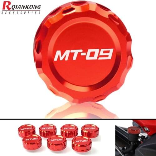 Motorcycle Rear Brake Fluid Reservoir Cover Cap CNC Aluminum Cylinder Reservoir Covers For YAMAHA MT07 MT-07 2013 2014 2015 2016