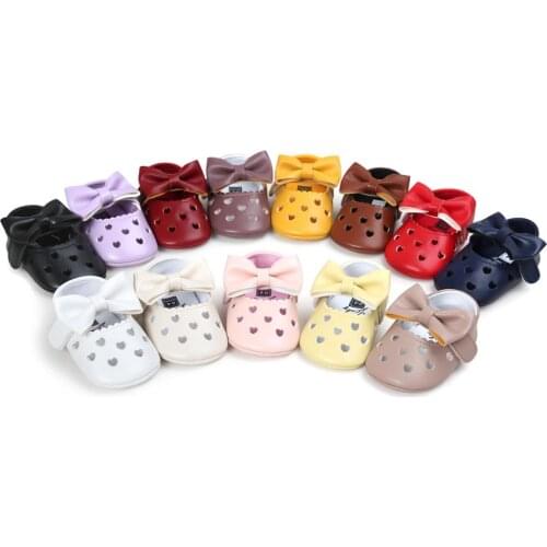 Newborn Baby Shoes Cute Bowknot Hollow Infant Baby Girls Crib Shoes Soft Sole Anti-slip Sneakers Shoes Girls First Walkers