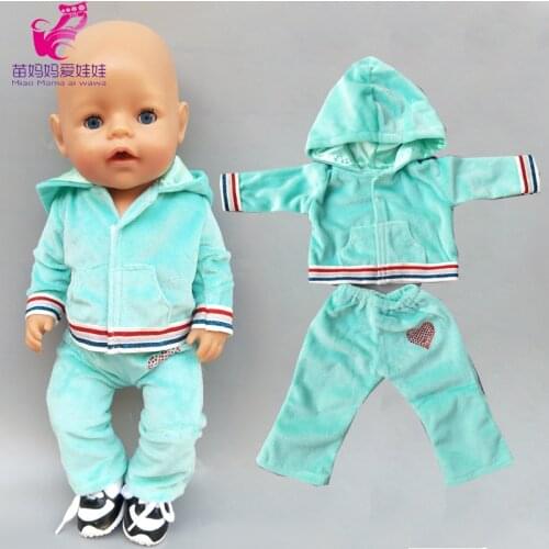 43cm 40cm Doll Clothes spring green Coat for baby doll 18 Inch American Generation Girl Doll hoody