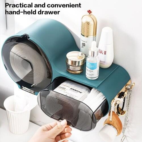 Disposable Face Towel Storage Box Toilet Free Punching Tissue Box Wall-Mounted Cleansing Towel Rack