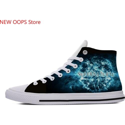 Supernatural winchester brothers Novelty Design Lightweight High Top Canvas Shoes Men Women Casual Breathable Sneakers