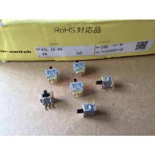 Original new 100% AS1E toggle switch small toggle gilded 5pin 3gear ASL1E-RA